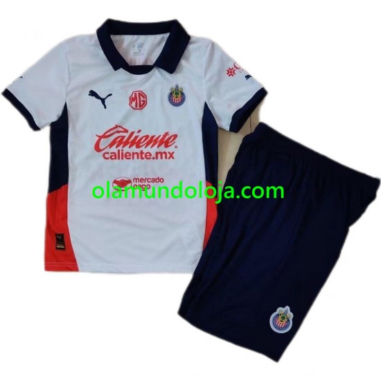 Camisola Deportivo Guadalajara Criança Equipamento Segundo 2024-2025 Manga Curta